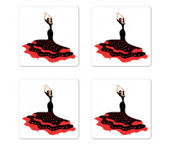 Flamenco Woman Folkloric Coaster Set Of Four