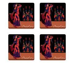 Traditonal Dancer Woman Coaster Set Of Four