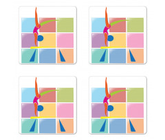 Abstract Athlete Coaster Set Of Four