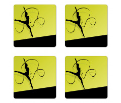 Woman with Ribbon Coaster Set Of Four