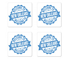 Welcome City Stamp Coaster Set Of Four