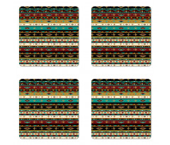 Theme Folkloric Motif Coaster Set Of Four