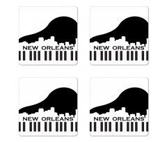 Piano Jazz Music Coaster Set Of Four