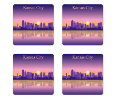 Downtown Cityscape Coaster Set Of Four