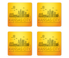 Minimal Linear City Coaster Set Of Four