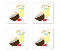 Pina Colada Cocktail Coaster Set Of Four