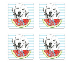 Hello Summer Words Sketch Coaster Set Of Four