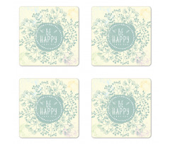 Doodle Wreath Color Stains Coaster Set Of Four