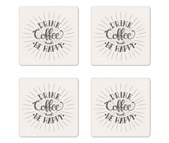 Coffee Words Grunge Effect Coaster Set Of Four