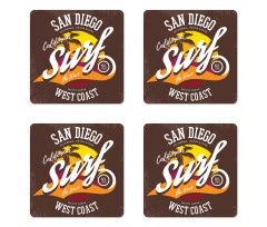 Surf Beach Grunge Design Coaster Set Of Four