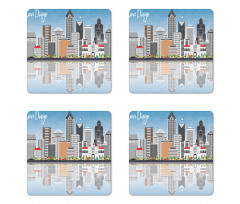 City Skyline Reflections Coaster Set Of Four