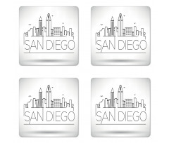 Typographic City Skyline Coaster Set Of Four