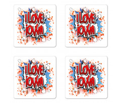 I Love Iowa Comic Book Coaster Set Of Four