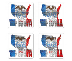 Iowa Map on a Brick Wall Coaster Set Of Four