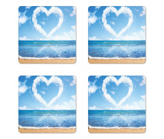 Clouds Heart Shape Coaster Set Of Four