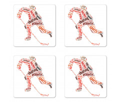 Man Silhouette with Words Coaster Set Of Four