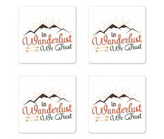 Wanderlust We Trust Text Coaster Set Of Four