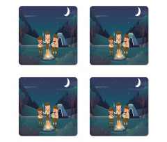 3 Scouts in the Forest Coaster Set Of Four