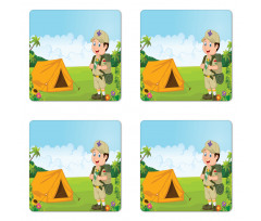 Nature Forest Adventure Coaster Set Of Four