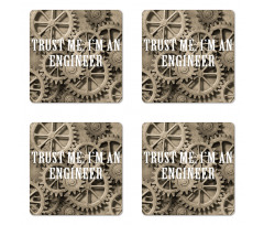 Funny Engineer Words Coaster Set Of Four