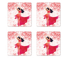 Belly Dancer Woman Coaster Set Of Four