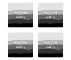 Brush Stroke Words Coaster Set Of Four