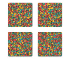 Retro Colored Doodle Coaster Set Of Four