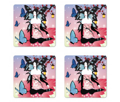 Fairy Girl with Wings Coaster Set Of Four