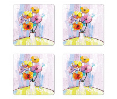 Abstract Oil Paint Art Coaster Set Of Four