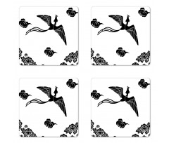 Abstract Mythological Bird Coaster Set Of Four