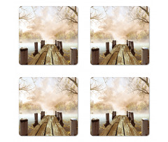 Fall Lake in Forest Coaster Set Of Four