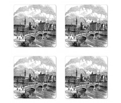 Albert Bridge Glasgow Art Coaster Set Of Four