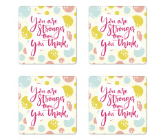 Pastel Circles Inspirationai Coaster Set Of Four