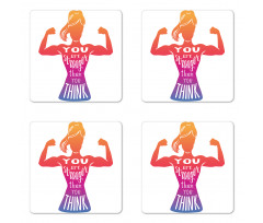 Fitness Strong Woman Coaster Set Of Four