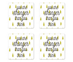 Doodle Raindrops Motivation Coaster Set Of Four