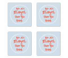 Geometric Circle Wise Words Coaster Set Of Four