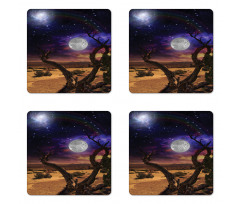 Desert Night Nebula Stars Coaster Set Of Four