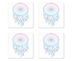 Dreamcatcher Star Feathers Coaster Set Of Four