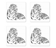 Safari Animal Sitting Coaster Set Of Four