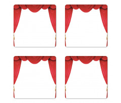 Classic Stage Curtains Open Coaster Set Of Four