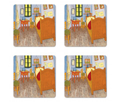 Painting of Room Interior Coaster Set Of Four