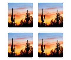 Desert Cactus Wild West Coaster Set Of Four