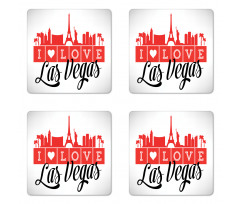 Writing with Landmarks Coaster Set Of Four