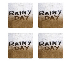 Blurred Rain Drops Photo Coaster Set Of Four