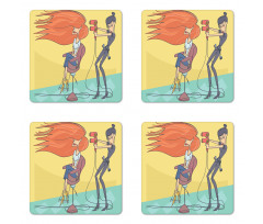 Day in Beauty Salon Coaster Set Of Four