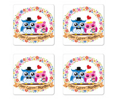 Year Lovers Owls Coaster Set Of Four