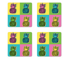 Colorful Summer Pop Art Coaster Set Of Four