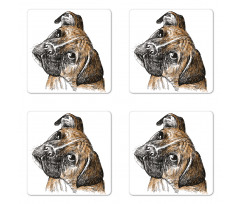 Sketchy Furry Puppy Pet Coaster Set Of Four