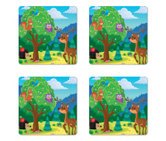 Funny Animals Wildlife Coaster Set Of Four