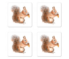 Watercolor Rodent Animal Coaster Set Of Four